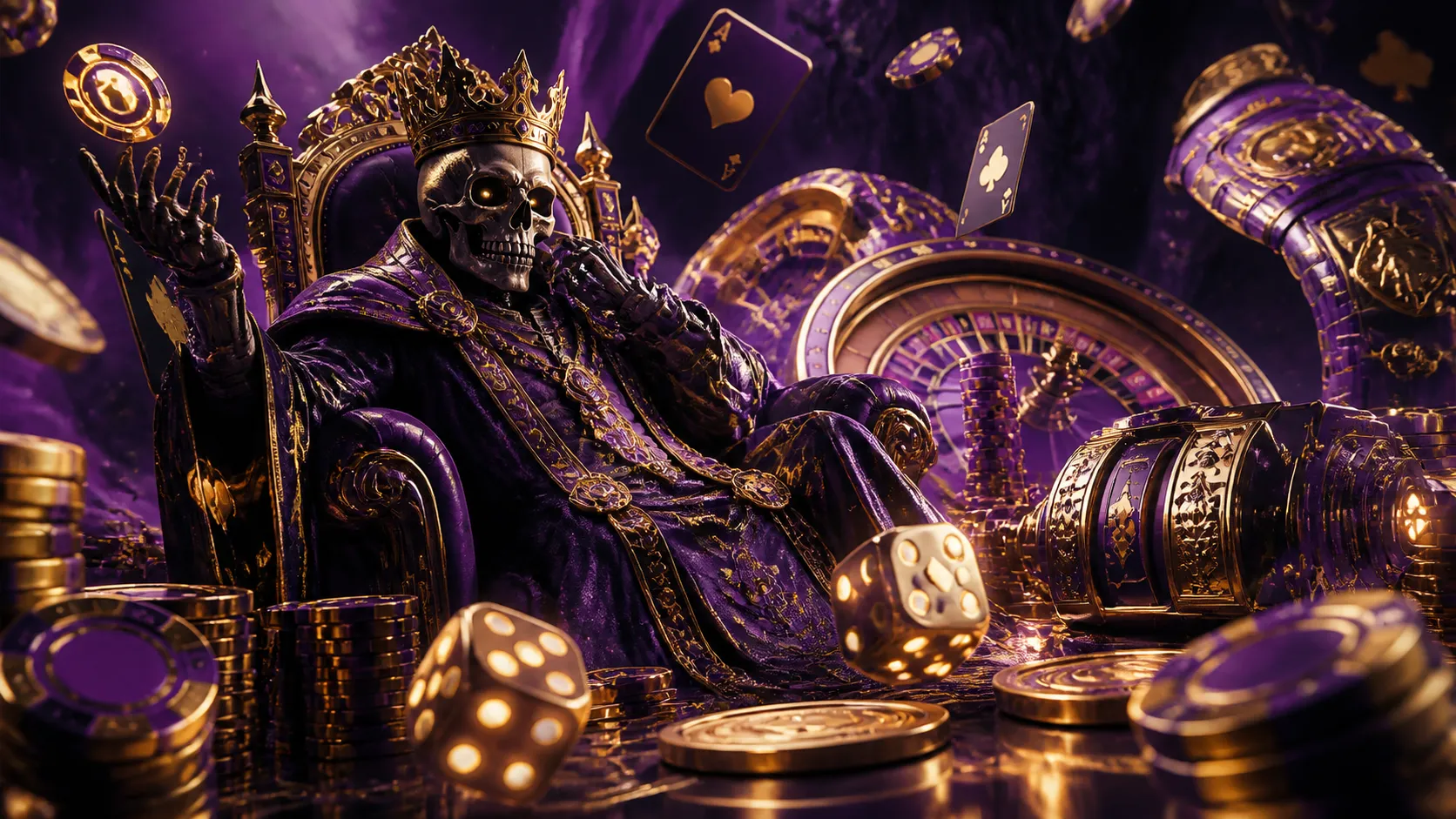 Ultra-high resolution casino banner for Gangbob featuring luxury casino elements in themed colors.